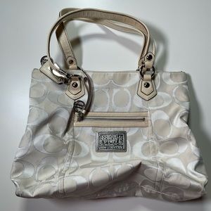 Vintage White Coach purse